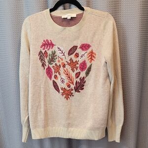 Ann Taylor LOFT Heart Botanical Sweater Size M